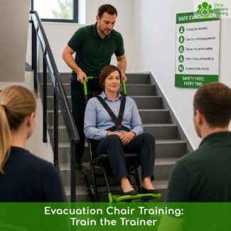 Build your in-house evacuation chair training capability. Covers 6 different chair models, including the Evac+Chair 300H and Ibex Transeat. PEEP awareness, risk assessment and training delivery methods.