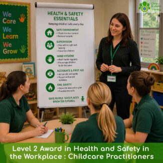 Ofqual-accredited Level 2 Health and Safety course for childcare practitioners. Filmed on location in an early years setting. Covers risk assessment, hazard identification, and keeping children and staff safe.