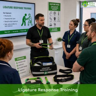 Trainer demonstrates essential elements of ligature response training
